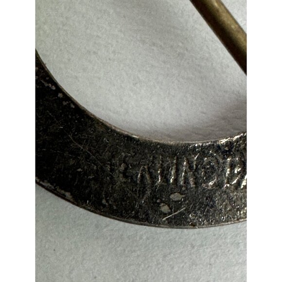 Vintage Sterling Blue Guilloche Round Pin - Picture 5 of 11